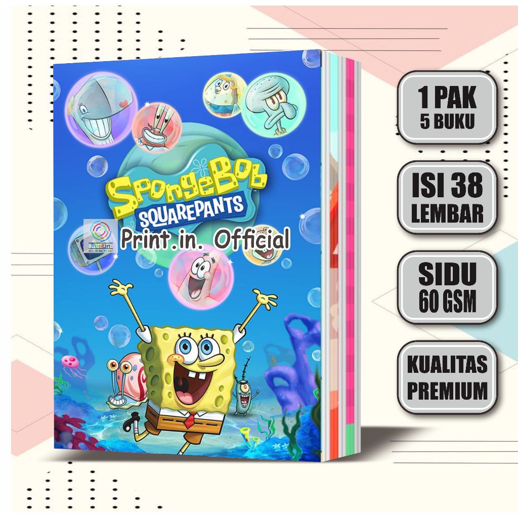 

Buku Tulis Custom Spongebob Squarepants 38 Lembar / Buku Tulis Sekolah