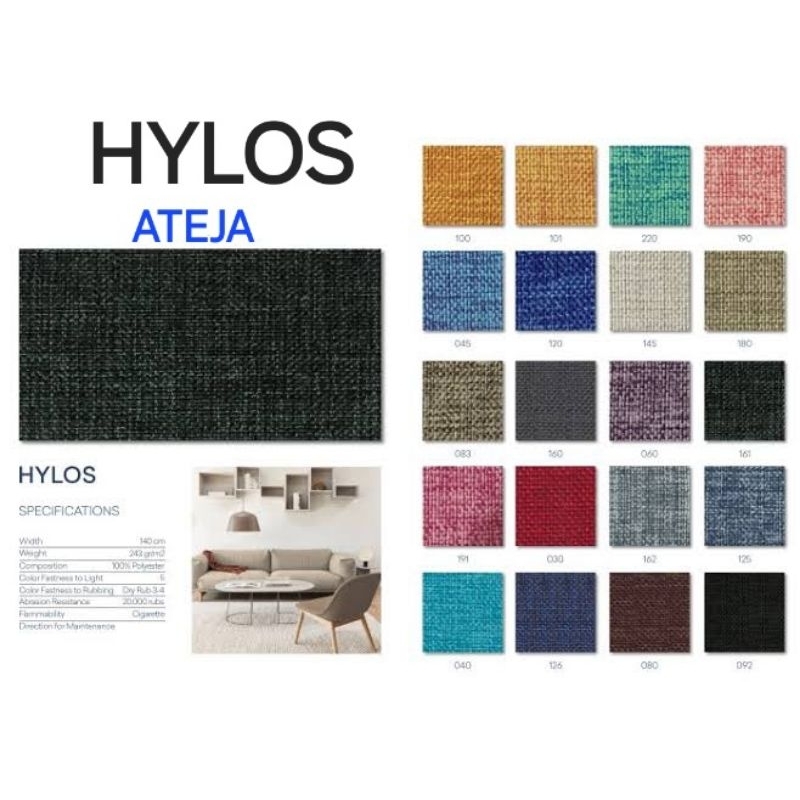 Hylos Ateja : Bahan Fabric Kain Upholyster - Kain jok Sofa Fabric Tebal