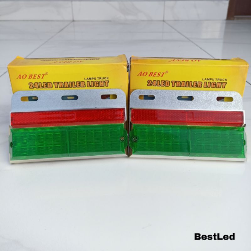 Lampu Led Bak Samping Mobil Truk 24 Volt Hijau