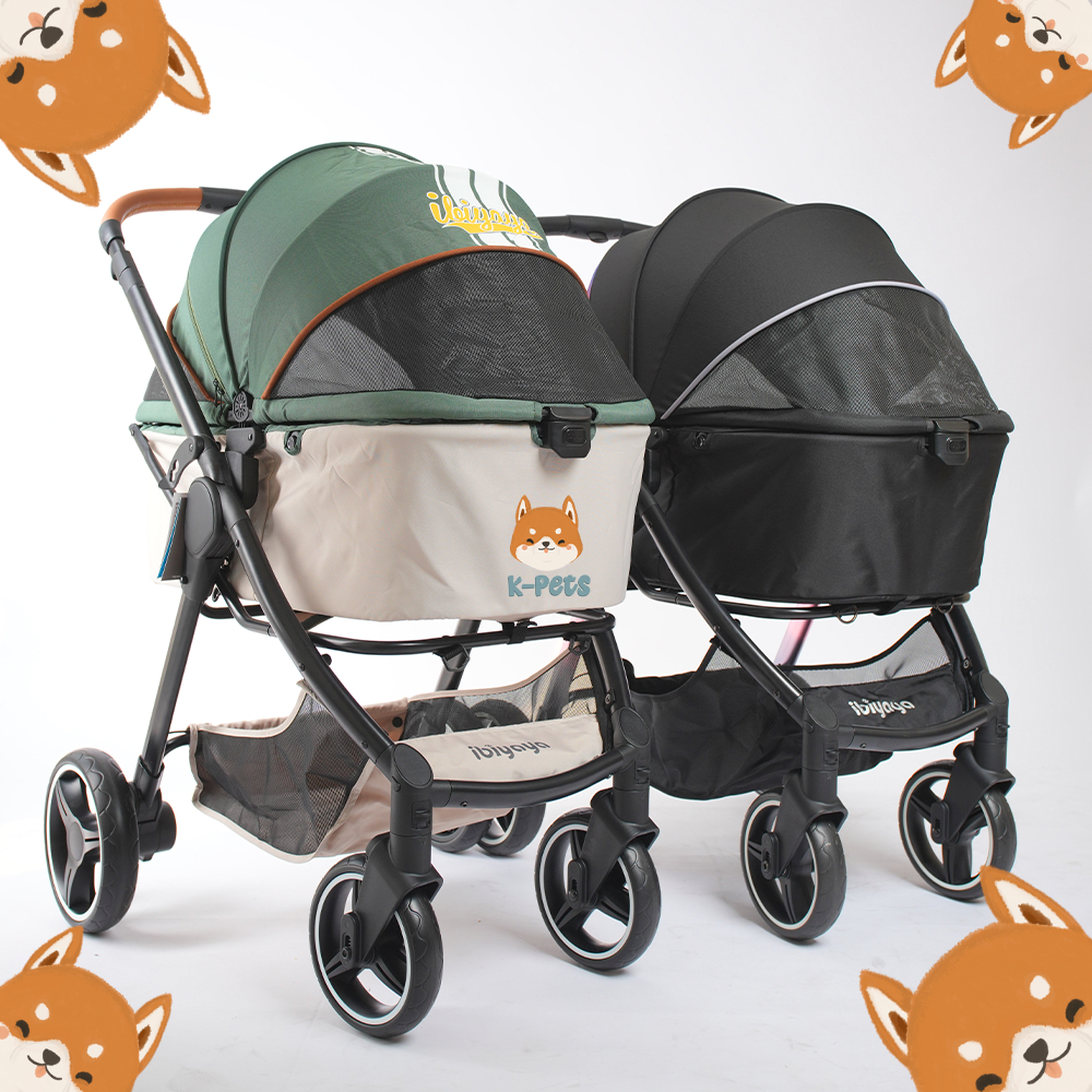 Ibiyaya Retro Luxe Pet Stroller anjing kucing