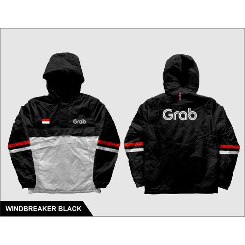 Jaket Windbreaker Pria Ojol Grab Grab Jacket Ojek Online anti air windproof / Jaket kupluk Parasut P