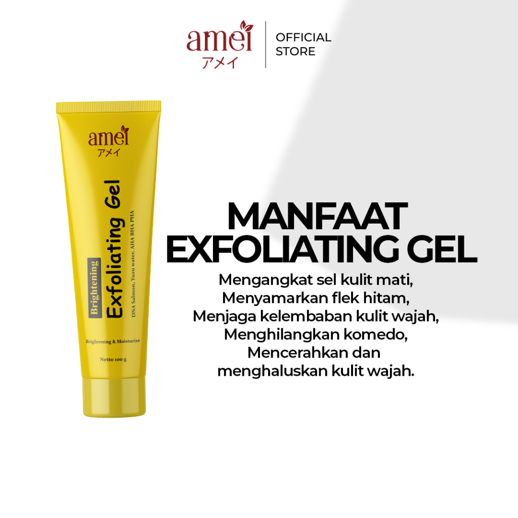Exfoliating Gel Amei DNA Salmon Eksfoliasi Wajah Scrub Wajah Penghilang Daki BPOM