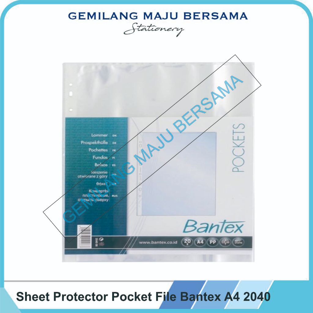 

Sheet Protector Pocket File Bantex A4 2040