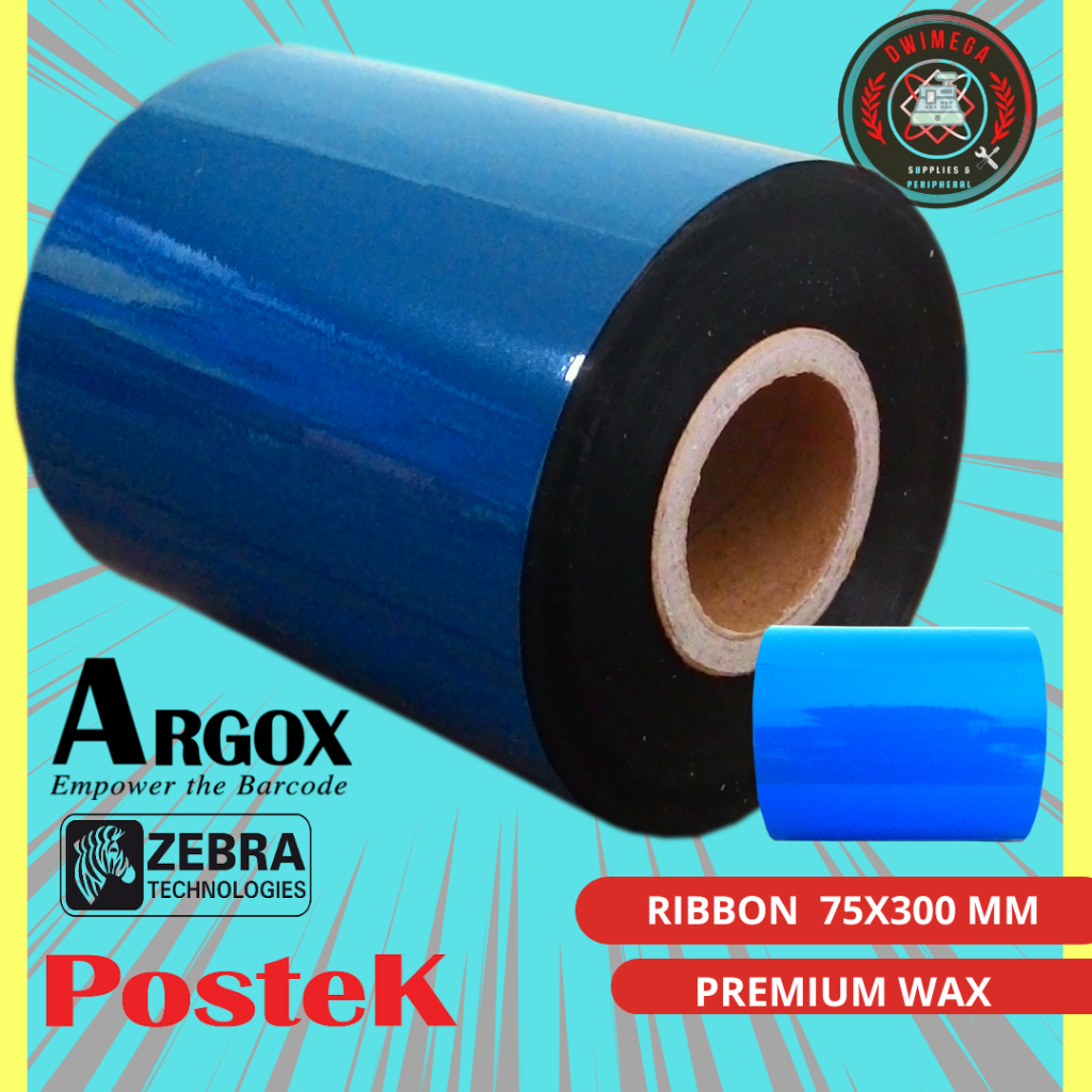 

RIBBON UKURAN 75x300 BARCODE PREMIUM WAX/KARBON/TINTA