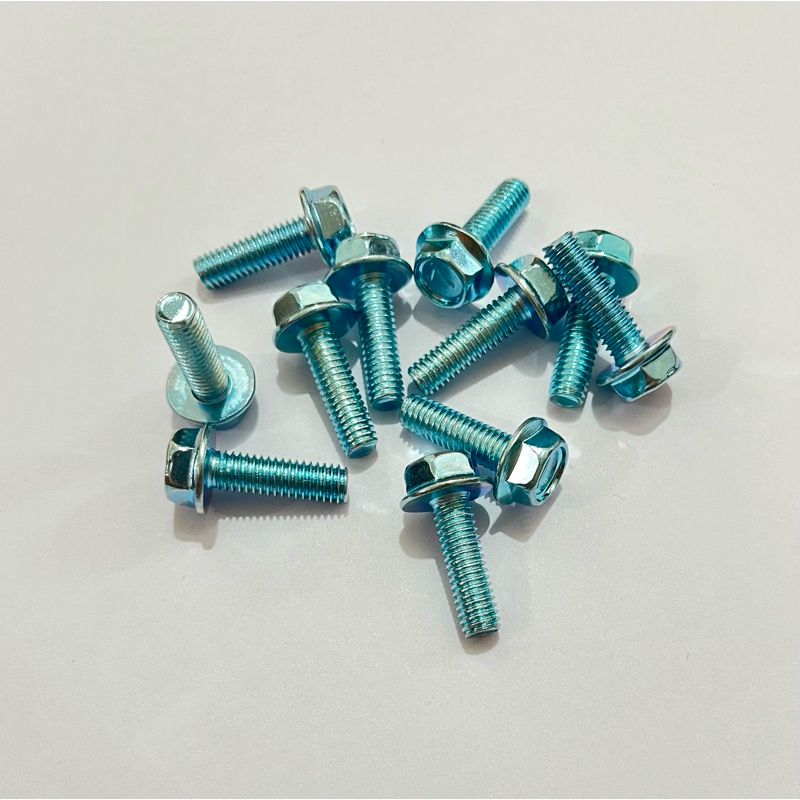 K10 flange bolt M6x20 putih baut 10 / flange bolt kunci