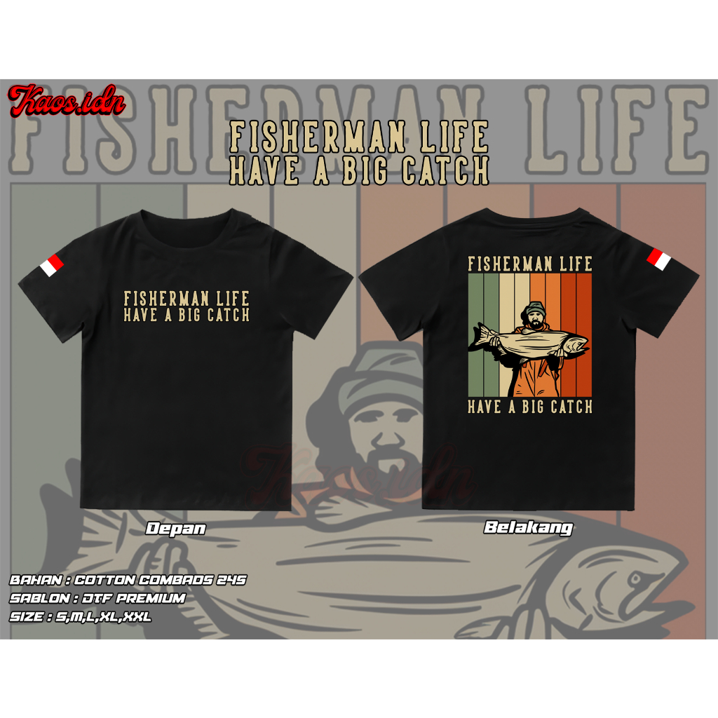 [Bisa COD] Kaos Anak | Mancing Mania Original Merchandise | Kaos Katun 24s Asli | Baju FISHERMAN LIV