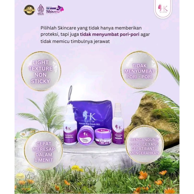 Paket HK GLOW Skincare Brightening 4in1 BPOM Free Kapas Original 100%