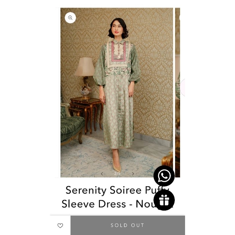 serenity soiree puff sleeve dress benang jarum PL