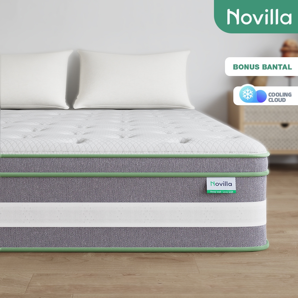 Novilla kasur dipan spring bed sleep lantai matras anti lembab ukuran 120x200 kecil untuk 1 orang