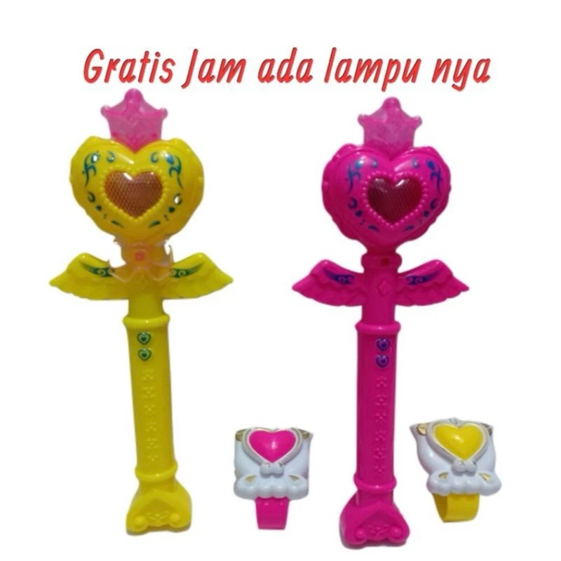 MAINAN ANAK TONGKAT PERI MAGIC WAND + JAM / MAINAN TONGKAT PERI PRINCESS / MAINAN PERI PERIAN