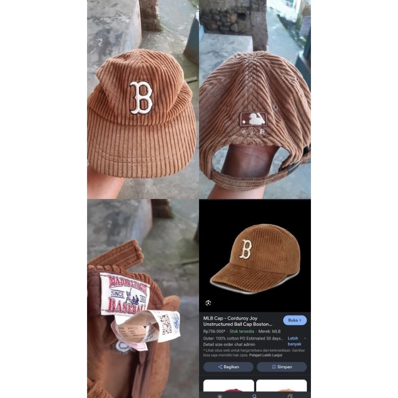 MLB CAP - Corduroy Joy Unstructured Ball Cap Boston Redsox