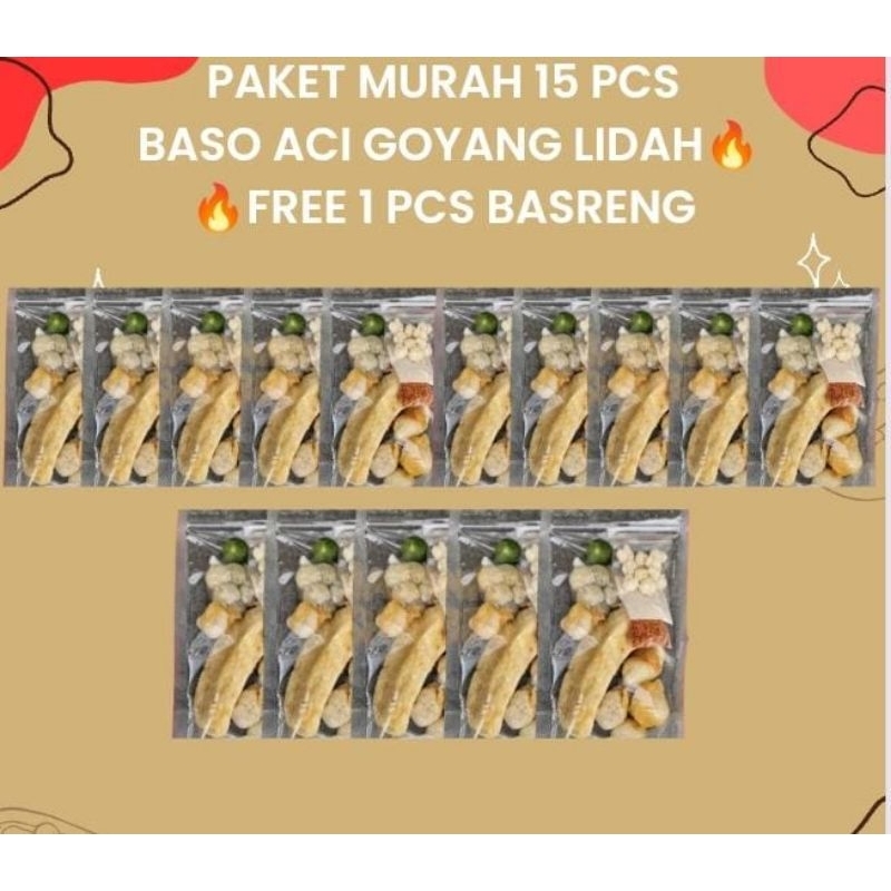 

PAKET MURAH BASO ACI INSTAN 15 PCS GOYANG LIDAH FREE BASRENG
