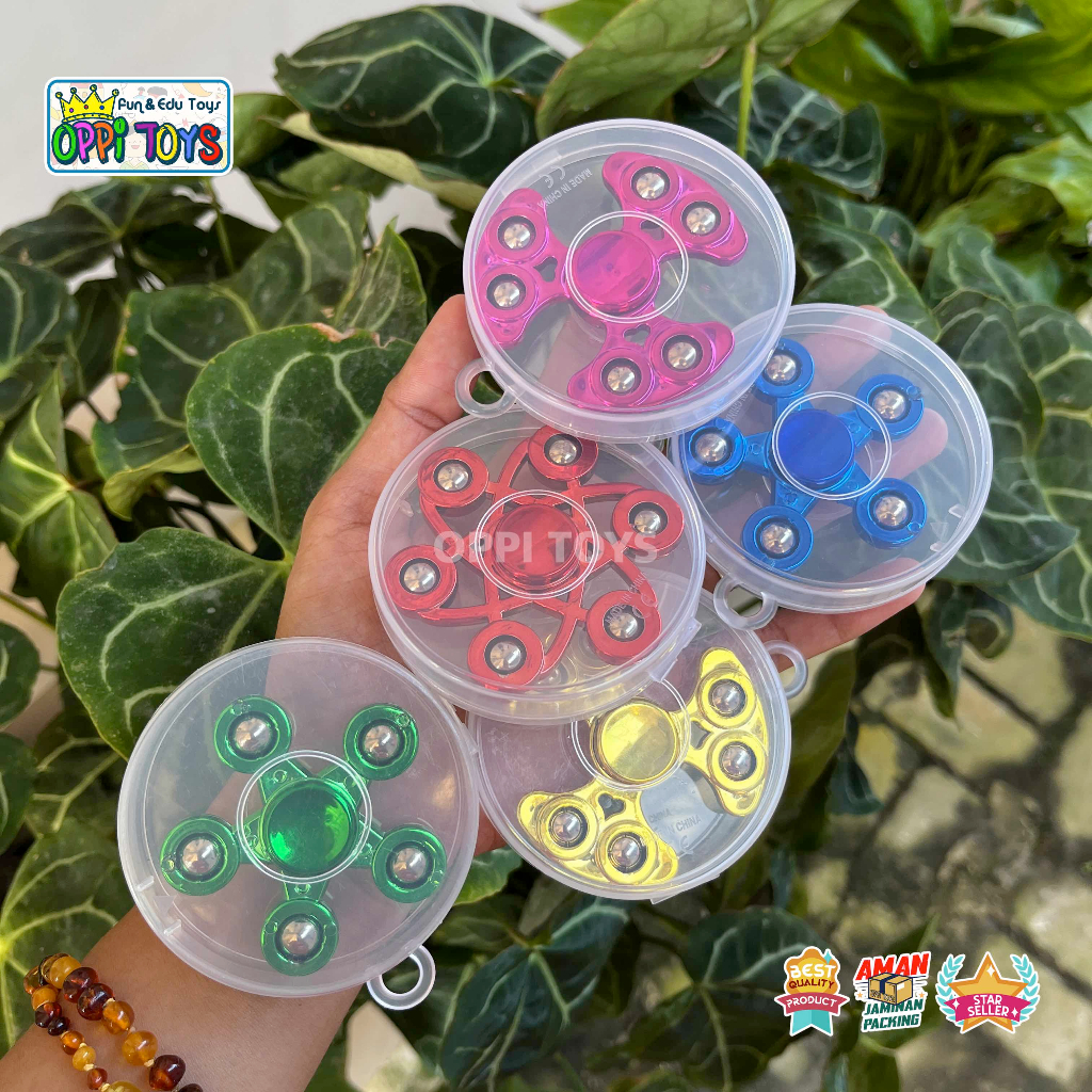 Mainan Spiner Besi Mengkilap Plus Wadah - Spinner Metal - Spinner Besi - Fidget Spinner Robot Viral