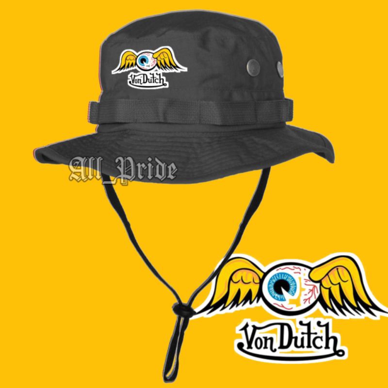 Topi Rimba VonDutch / Topi Gunung Outdoor Adventure Camping / Hiking Hat Pria Wanita Race Casual