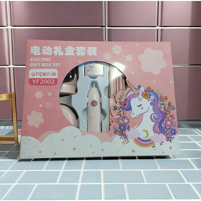 

electric stationery set / set alat tulis elektrik rautan penghapus vacum pensil 11 set