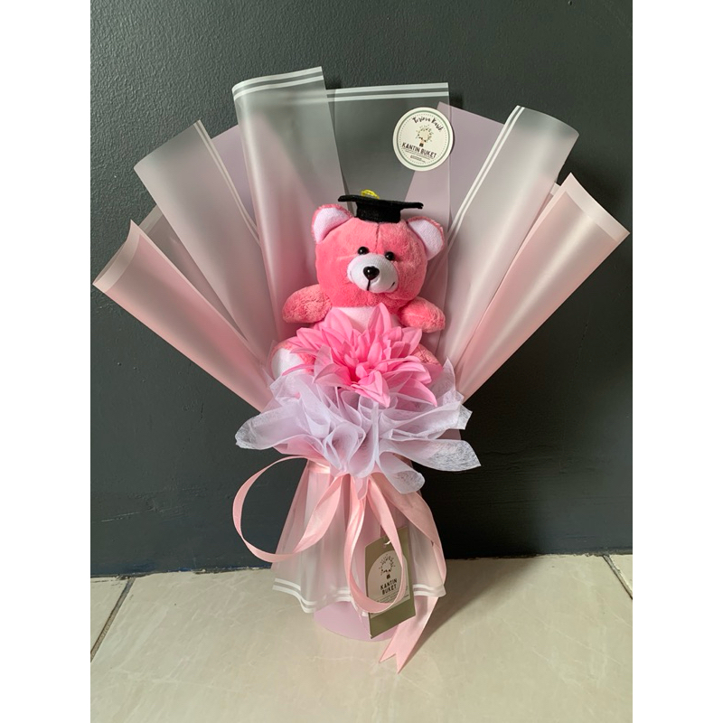 Buket Boneka Wisuda Free Kartu Ucapan dan Masker Wajah
