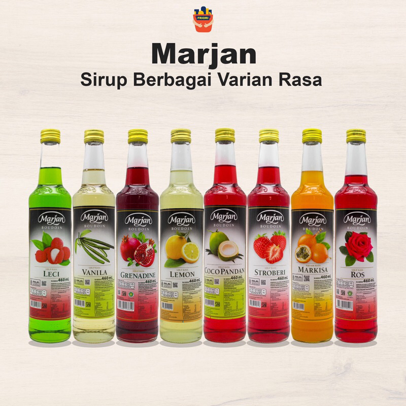 

Marjan Boudoin Sirup Rasa Lemon, Stroberi, Grenadine, Coco Pandan, Vanila, Leci, Markisa, Ros 460 ml - Minuman Sirup Manis Aneka Rasa