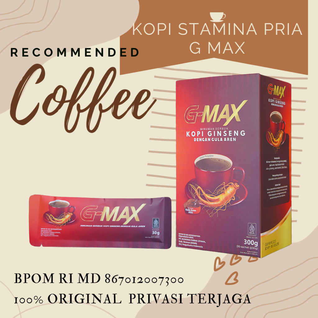 KOPI GMAX UNTUK MENINGKATKAN STAMINA GAIRAH SEX PRIA ORIGINAL BPOM