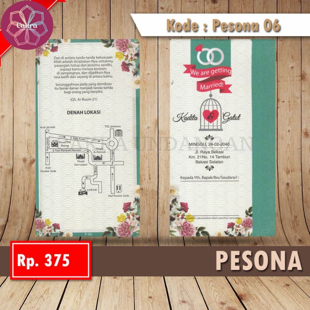

pesona 06 Blangko Undangan Pernikahan CAKRA