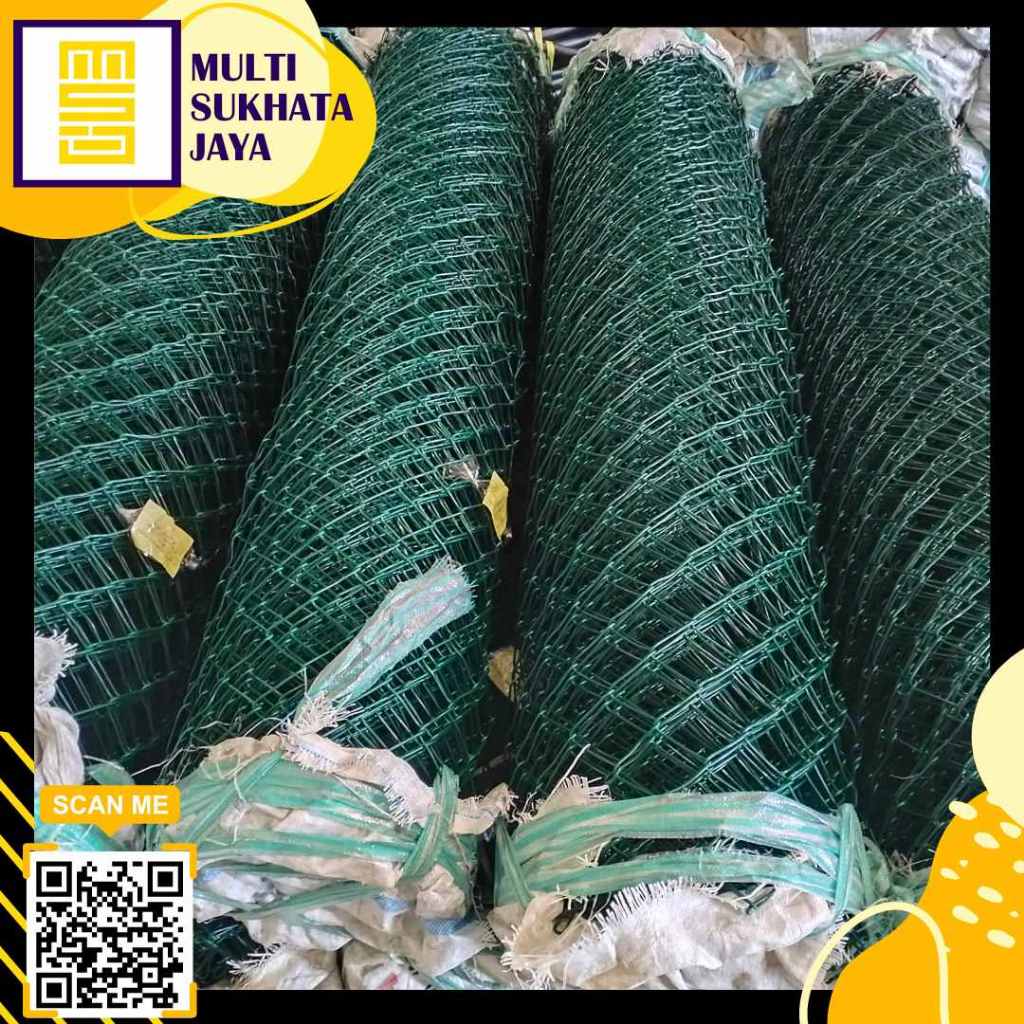 KAWAT HARMONIKA PVC KOTAK.7CM T.1M P.20M