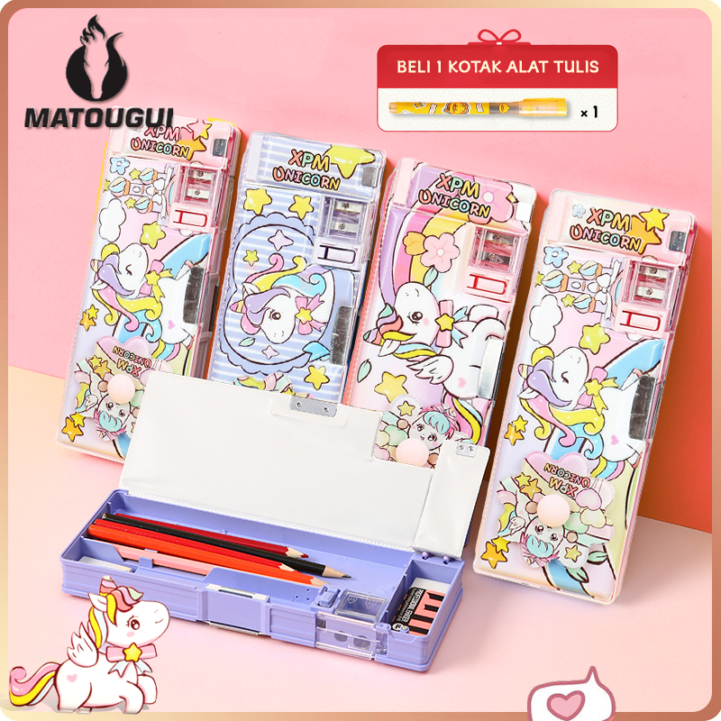 

Matougui Kotak Pensil Multifungsi Motif Unicorn Kotak pensil pola unicorn kartun multi -fungsi