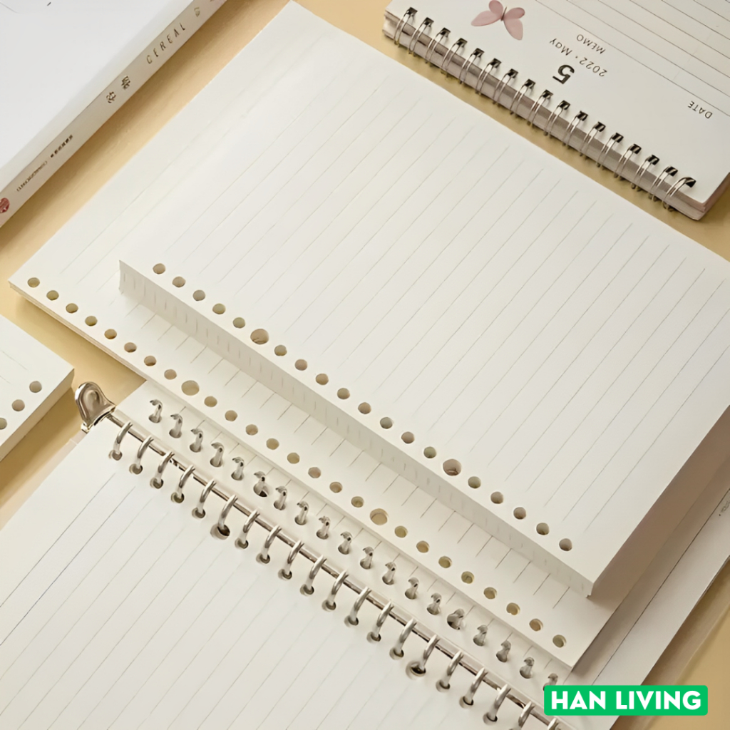 

HANLIVING Kertas Binder B5 26 Lubang Loose Leaf Paper 60 Sheets Horizontal Line - White