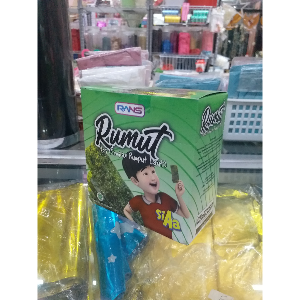 

Rumut cemilan nori rumput laut goreng ayam isi 12