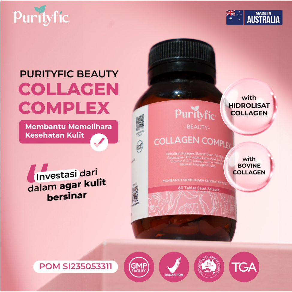 [HALAL] Purityfic Beauty Collagen Complex 60 Tablet Kolagen Dari Australia Bantu Cantik Dari Dalam