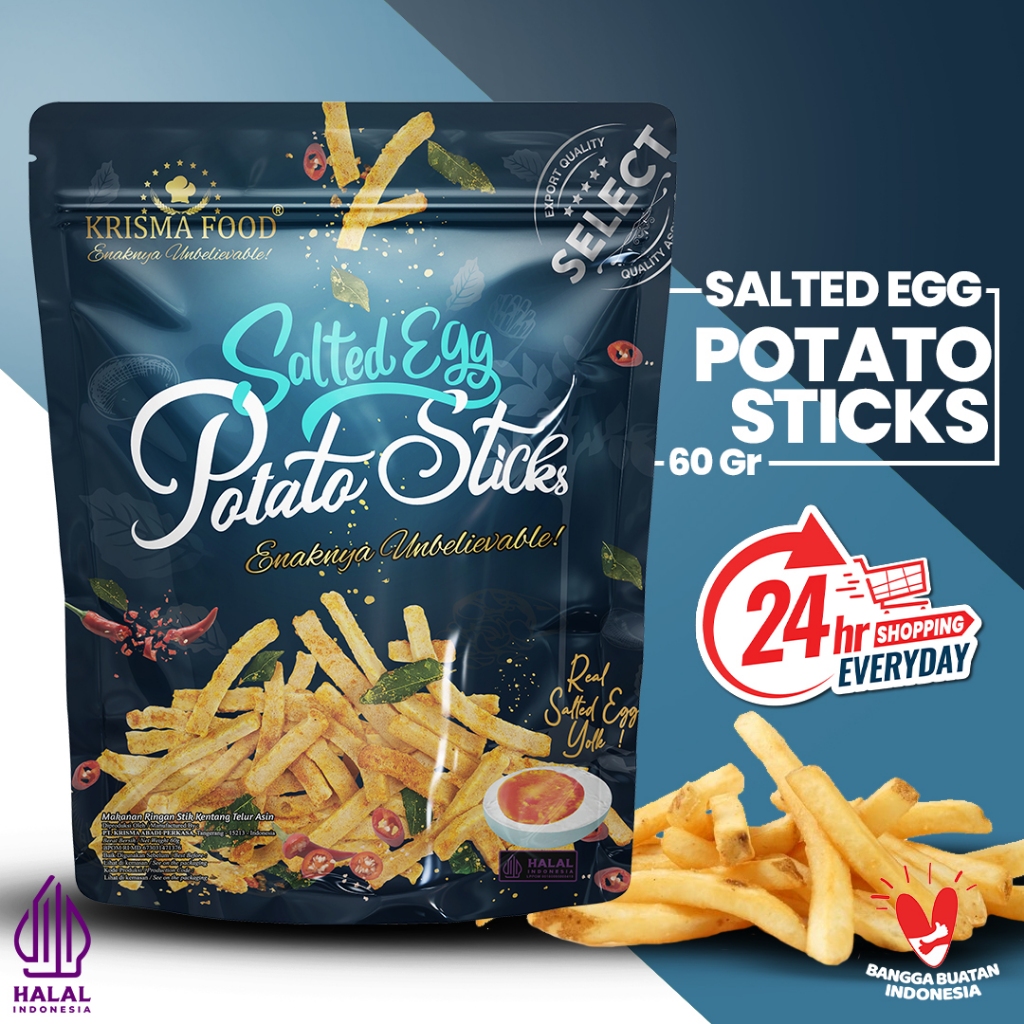 

SALTED EGG POTATO STICKS - POUCH 60GR