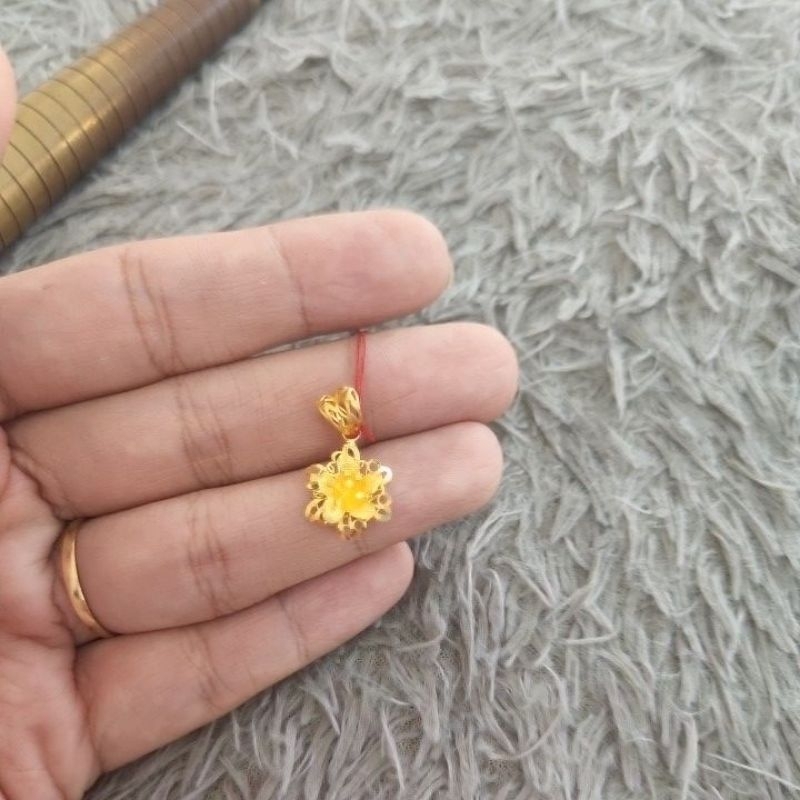 Liontin emas asli kadar 875 bunga sakura