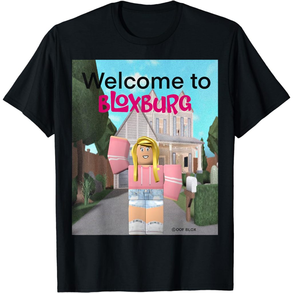 Baju Kaos Dewasa Welcome to bloxburg girl T-Shirt Pakaian Fashion Atasan Distro Remaja Laki Wanita C