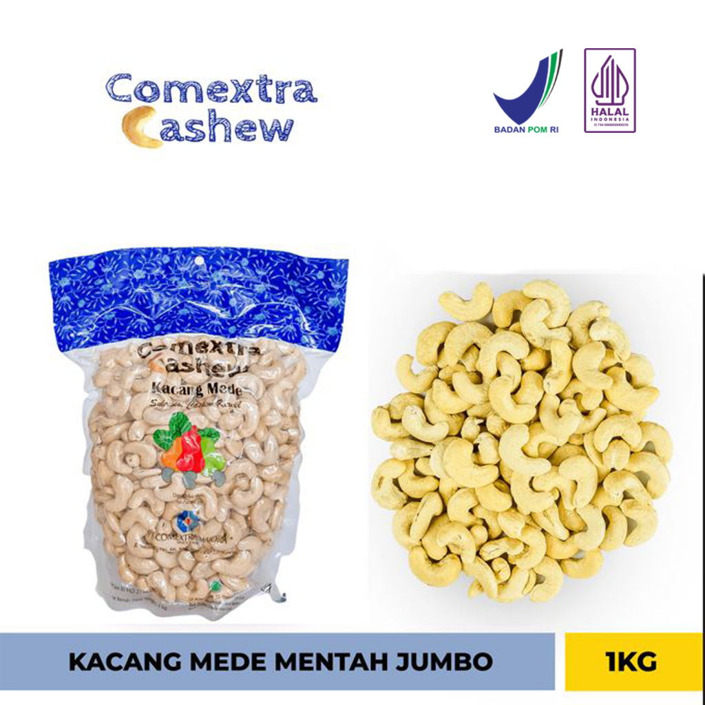 

Kacang Mede Comextra Mentah Jumbo 1 Kg - Sulawesi Cashew Kernel Kacang Mete