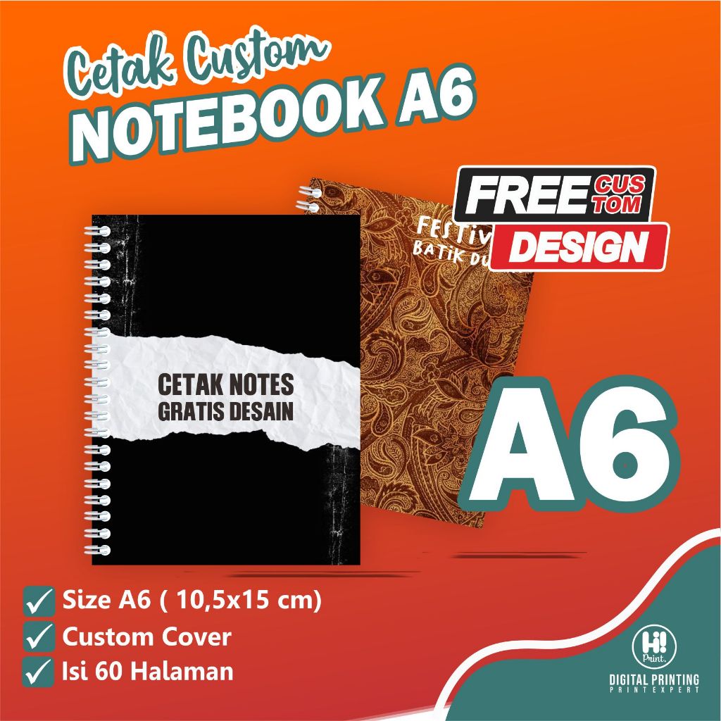

Notebook Custom A6 60 Halaman Isi Polos