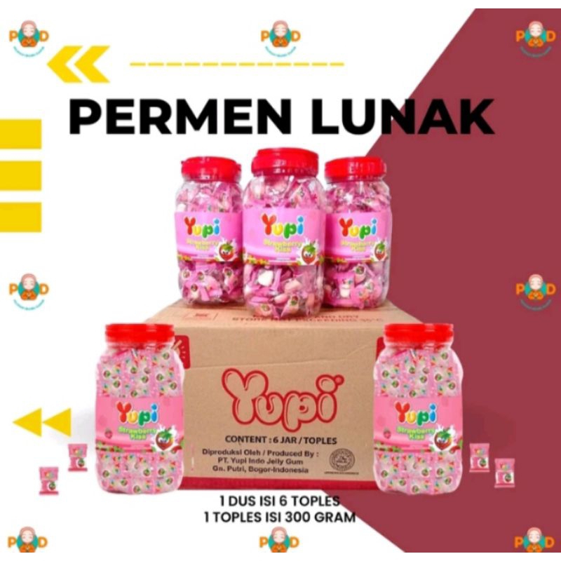 

YUPI KISS STRAWBERRY TOPLES/JAR 300g