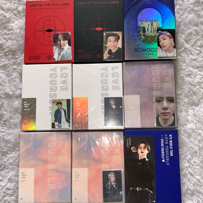 FULLSET PHOTOCARD DVD BTS NEW YORK EUROE BLURAY SOWOOZOO MAP OF THE SOUL MOTS LY LONDON SEOUL BLURAY