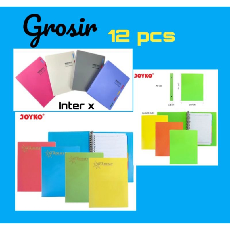 

GROSIR 12 BUAH MAP BINDER INTER X JOYK A5 KECIL PLASTIK WARNA POLOS STABILO