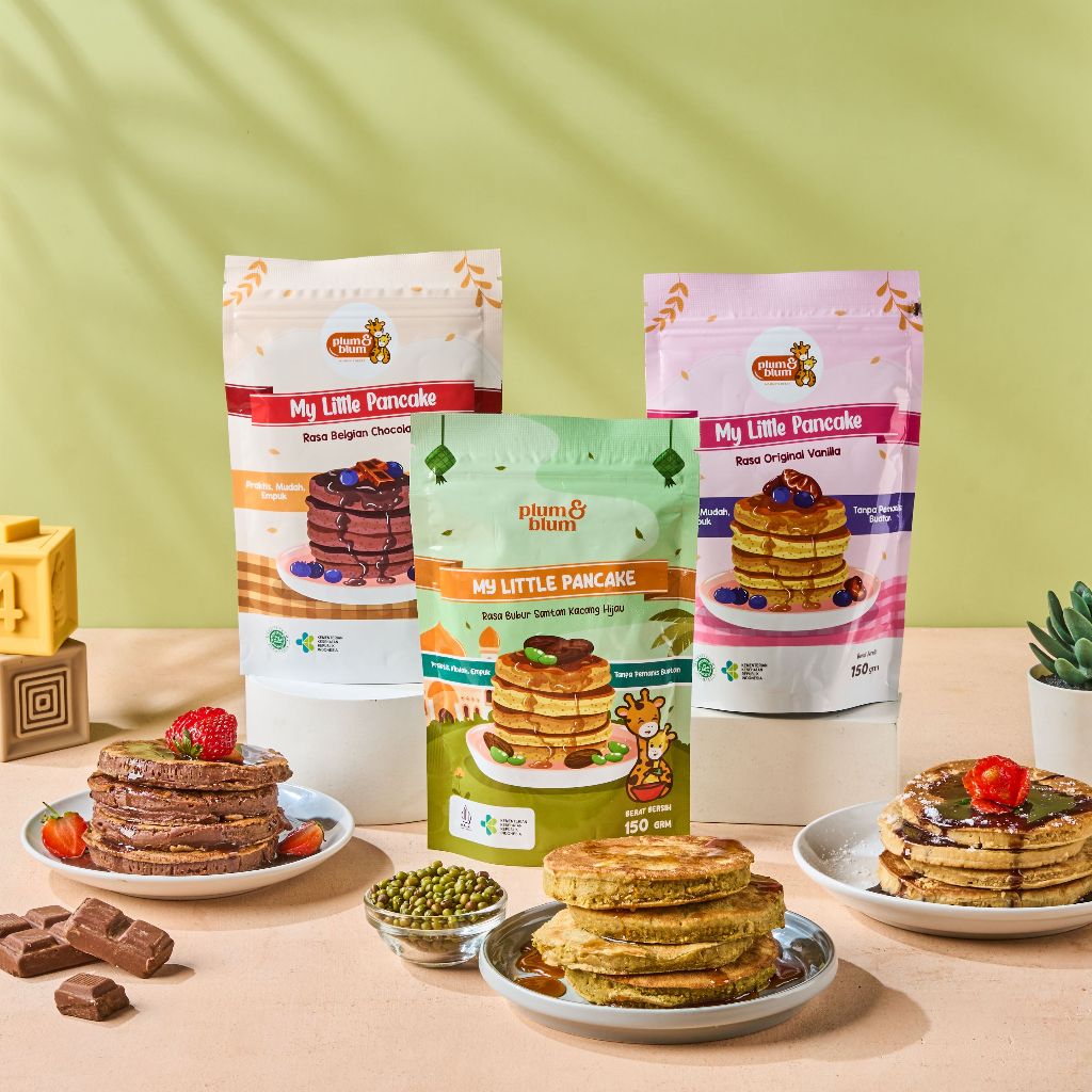 

Pancake Milky Vanilla Belgian Chocolate Snack Mpasi Plum & BLum Tepung Pancake 1 Pouch - READY MANADO