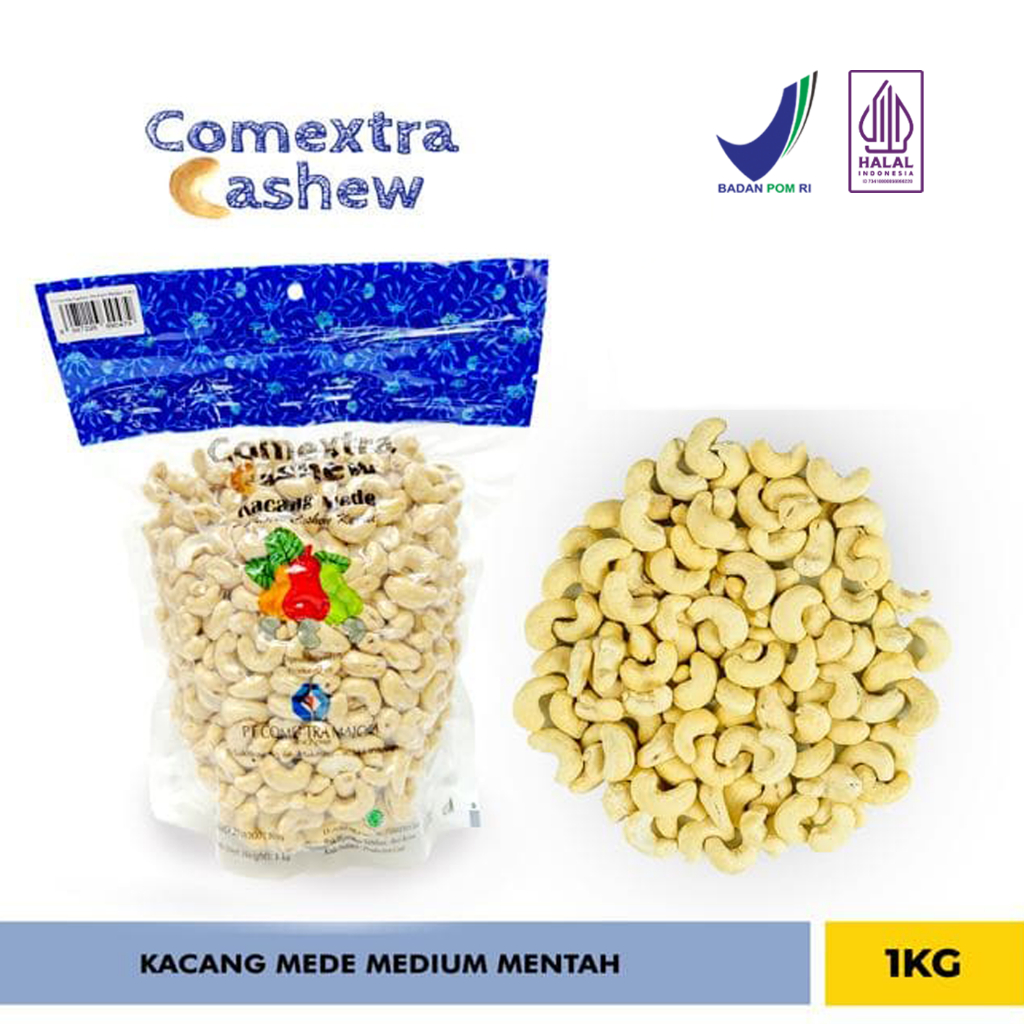 

Kacang Mede Comextra Mentah Utuh Putih 320 Premium 1 Kg - Cashew Mete Mente - UTUH PUTIH 320