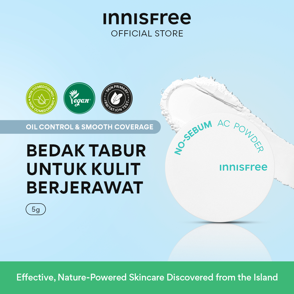Innisfree No Sebum Ac Powder 5g - Bedak Tabur untuk Kulit Jerawat