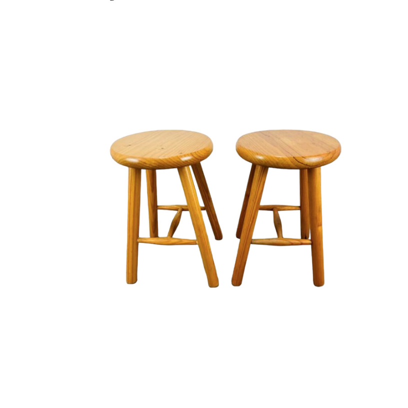 Kursi Stool Bulat Kayu Jati Minimalis Modern