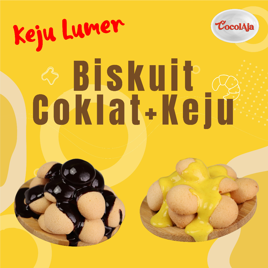 

(Isi 2) CocolAja Biskuit Coklat Lumer + Biskuit Keju Lumer | cemilan cheese snack keju cemilan chocolate snack coklat