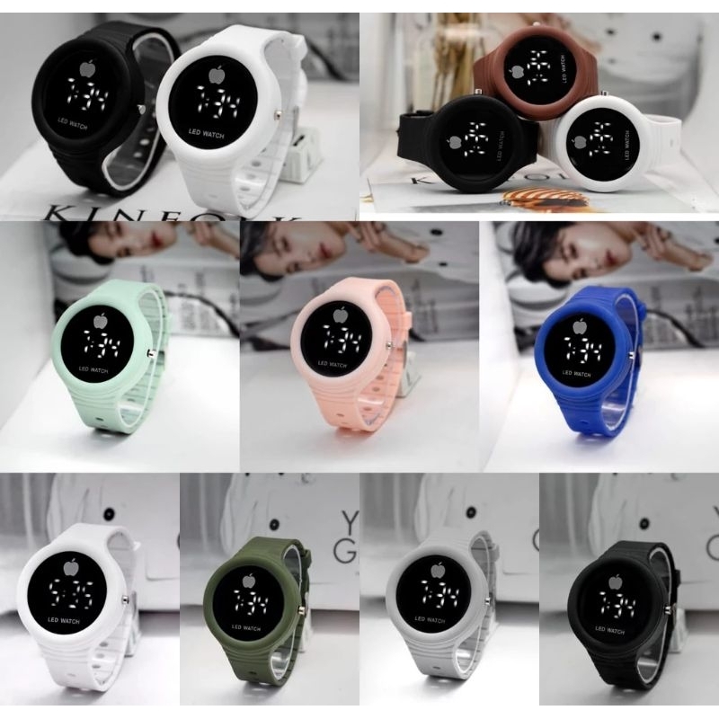 JAM TANGAN WANITA LDM12 DIGITAL LED JUMBO / JAM TANGAN PRIA LDM ANTI AIR STRAP RUBBUR
