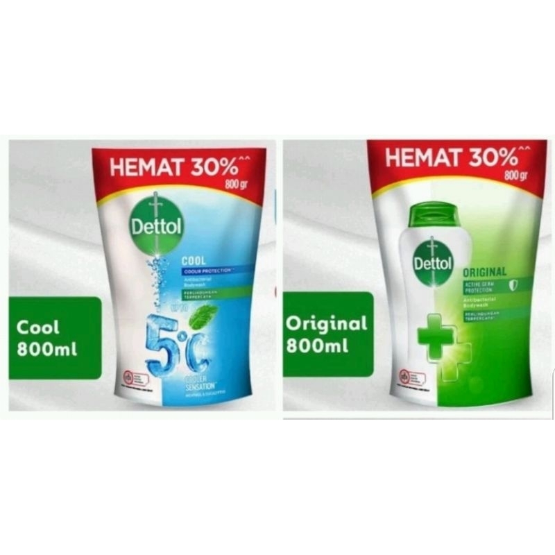 Dettol Body Wash Cool Original 800 Gr / Sabun Cair Dettol 800ml