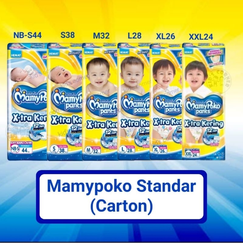 Mamypoko Standar (CRT) NBS44 S38 M32 L28XL36 XXL24 Popok Bayi