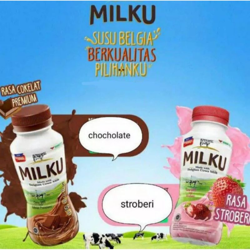 

Milku UHT 200 ml Rasa Strawberry & Chocolate / sekrat isi 12 pcs