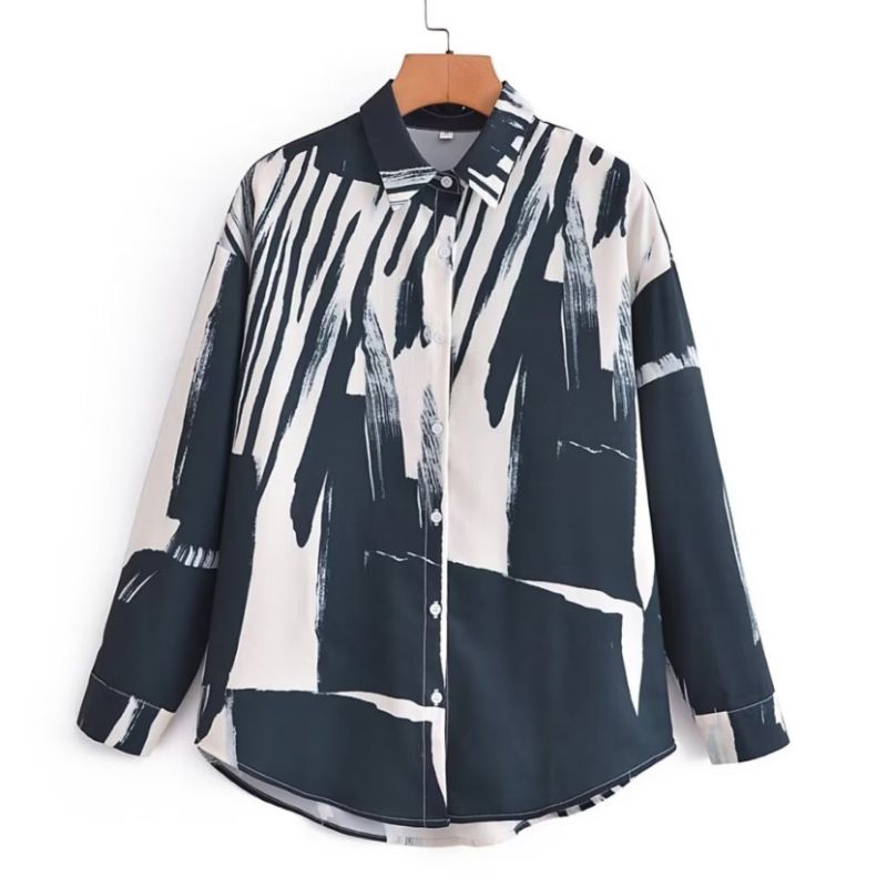 DarkGreen Graffiti Blouse  74407 (SALE)