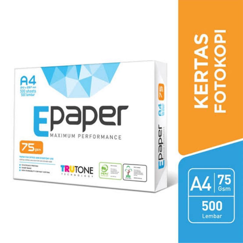 

Kertas HVS / Kertas Fotocopy A4 75 gr Epaper Copy Paper (Khusus Gojek & Grab)