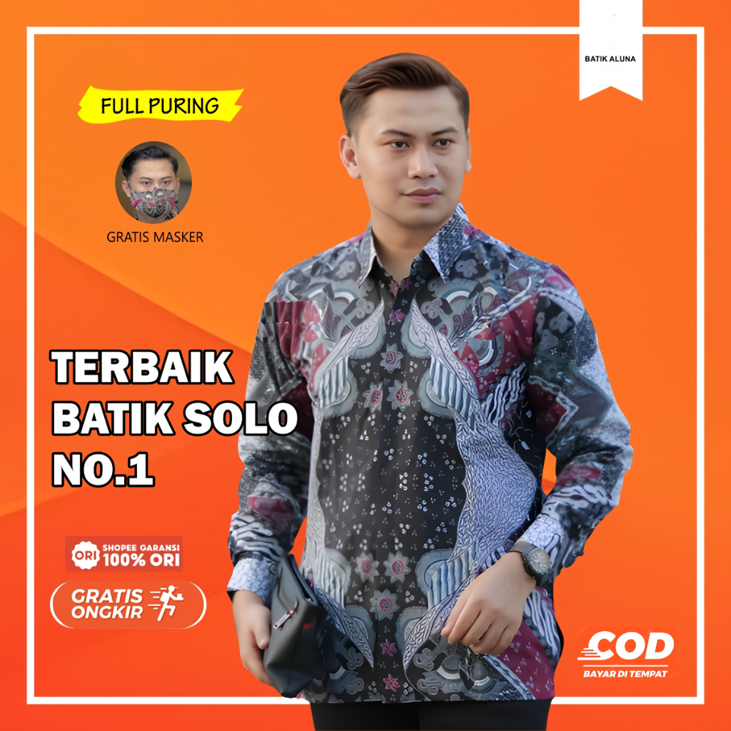 Kemeja Batik Aluna Pria Lengan Panjang PG 104