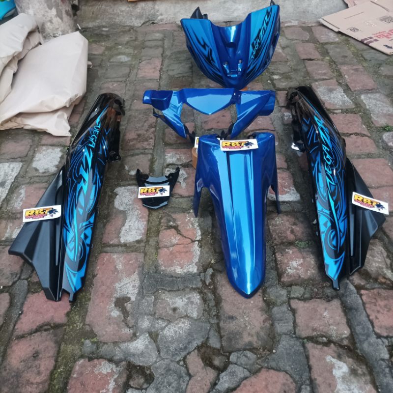 full set body halus vega zr cover body full set halus vega zr warna biru/hitam tahun 2010-2011