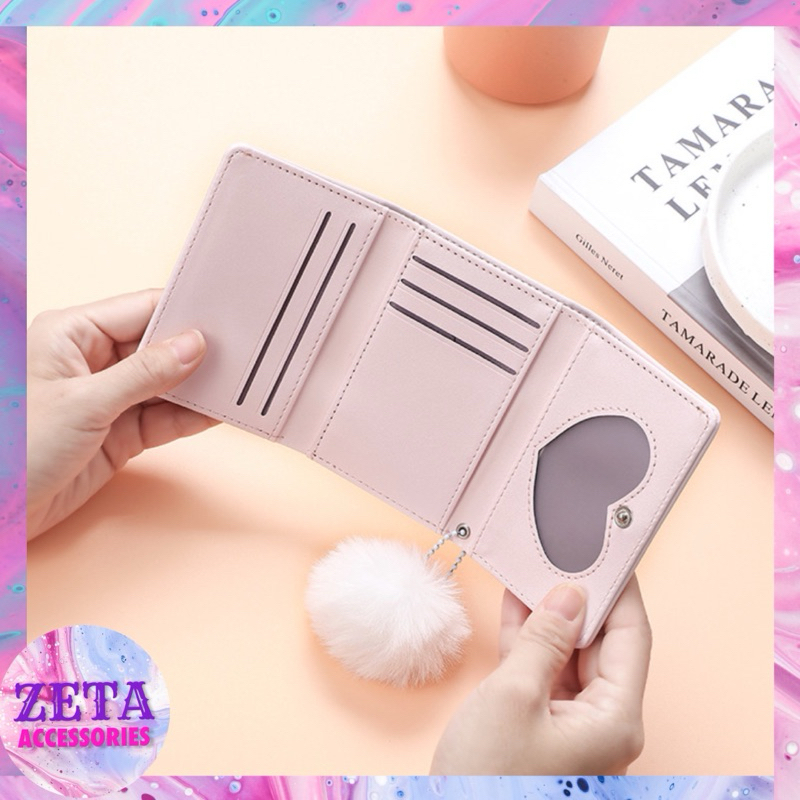 PAKET HEMAT ZETA D003 - Dompet lipat wanita motif timbul rabbit import dompet miniso 2025